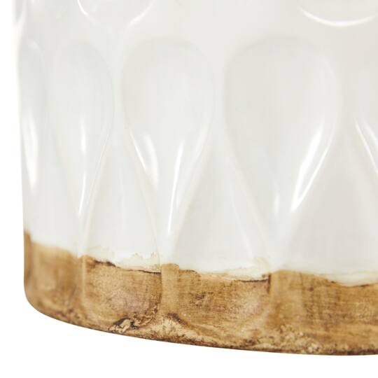 White Porcelain Contemporary Vase, 8" x 12"